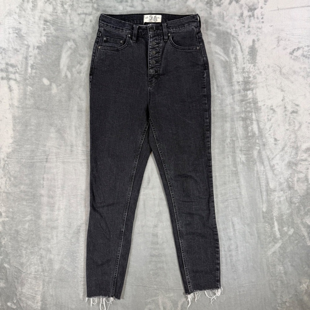We The Free Free People Skinny Jeans Women's Size 26 Black Button Fly Denim